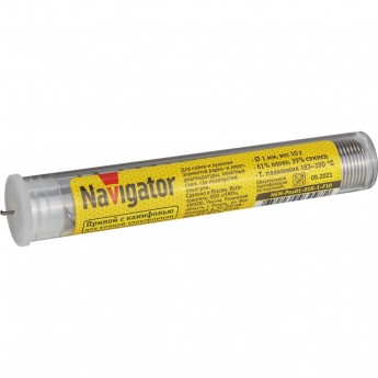 Припой с канифолью NAVIGATOR NEM-Pos01-61K-1-F10 (POS-61, KOLBA, 1 MM, 10 GR)