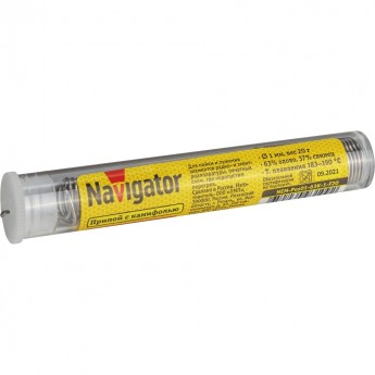 Припой с канифолью NAVIGATOR NEM-Pos01-63K-1-F20 (POS-63, KOLBA, 1 MM, 20 GR)