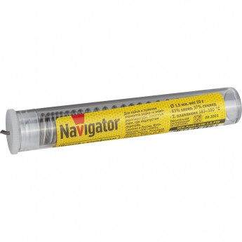 Припой с канифолью NAVIGATOR NEM-Pos01-63K-1.5-F10 (POS-63, KOLBA, 1.5 MM, 10 GR)