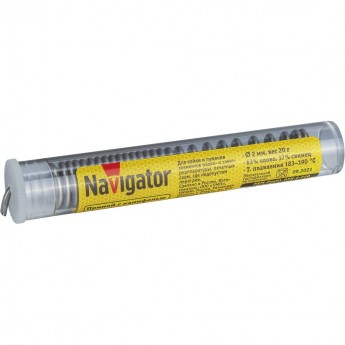 Припой с канифолью NAVIGATOR NEM-Pos01-63K-2-F20 (POS-63, KOLBA, 2 MM, 20 GR)